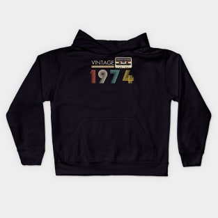 Vintage 1974 Limited Edition Cassette 50th Birthday Kids Hoodie